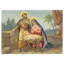 Holy Family Nativity XL Embossed Christmas Postcard ~ Germany