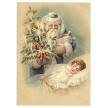 Christmas Dreams XL Embossed Christmas Postcard ~ Germany
