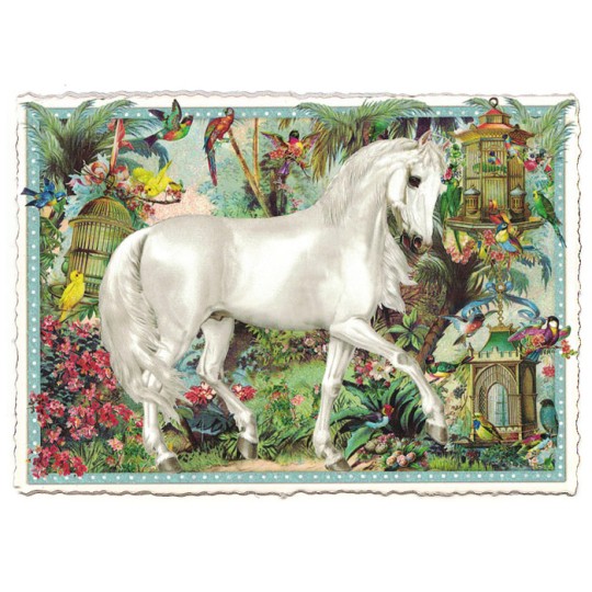 White Horse Collage Postcard ~ Germany