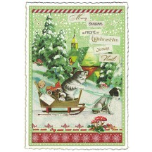 Christmas Sleigh Large Postcard ~ Germany