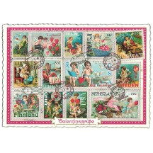 Large Vintage Valentine Stamps Valentine Postcard ~ Germany
