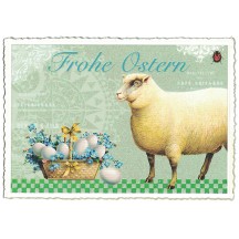 Lamb and Eggs Easter Postcard ~ Germany