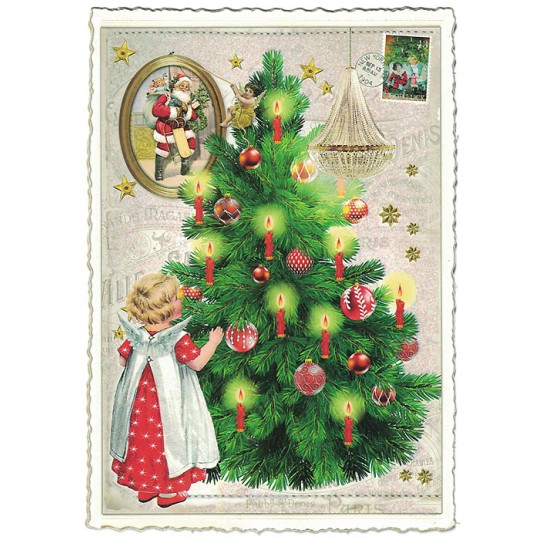 Angel Christmas Tree Postcard ~ Germany