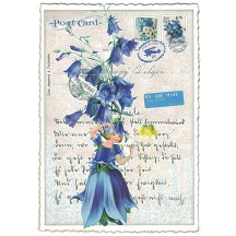 Campanula Flower Girl Collage Postcard ~ Germany