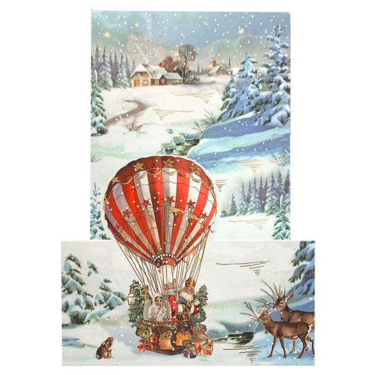 Hot Air Balloon Pop Up Christmas Card ~ Germany