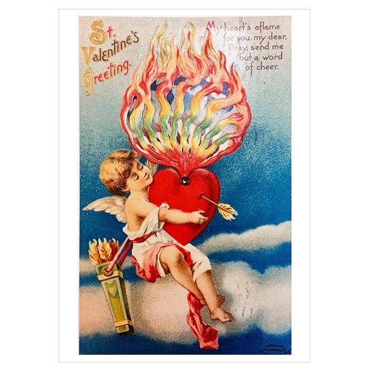 Heart Aflame Valentine Postcard ~ Holland
