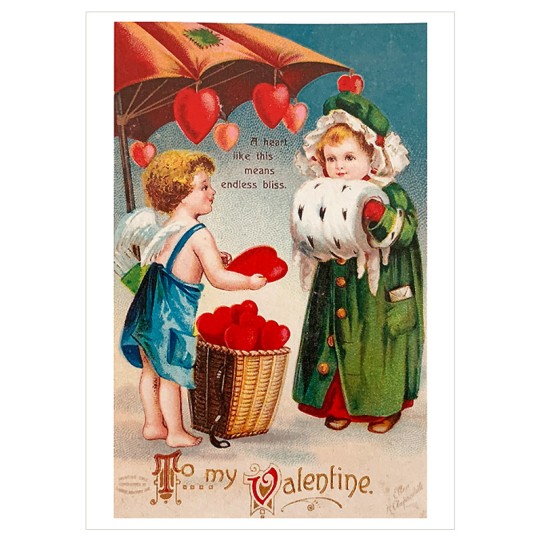 Heart Market Stall Valentine Postcard ~ Holland