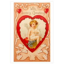 Cupid with Love Letters Valentine Postcard ~ Holland