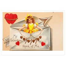 Girl in Envelope Valentine Postcard ~ Holland