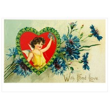 With Fond Love Valentine Postcard ~ Holland