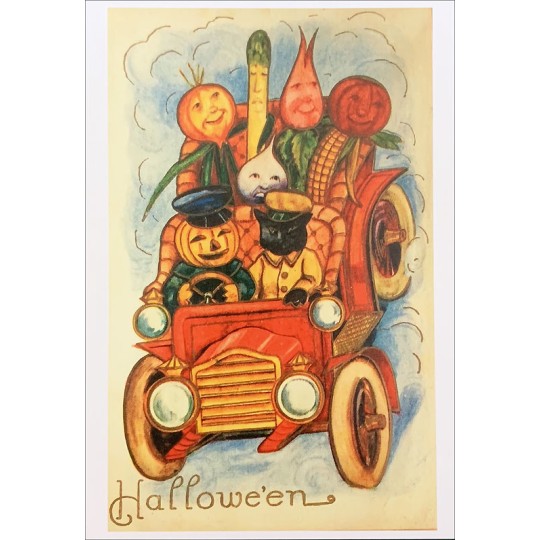 Halloween Car Ride Halloween Postcard ~ Holland