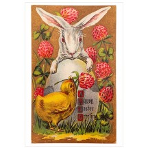 Bunny and Chick Easter Postcard ~ Holland