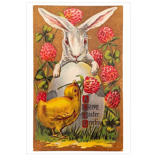Bunny and Chick Easter Postcard ~ Holland