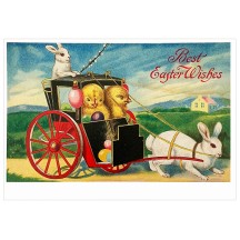 Bunny Coach Easter Postcard ~ Holland