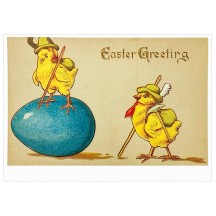 Hiking Chicks Easter Postcard ~ Holland