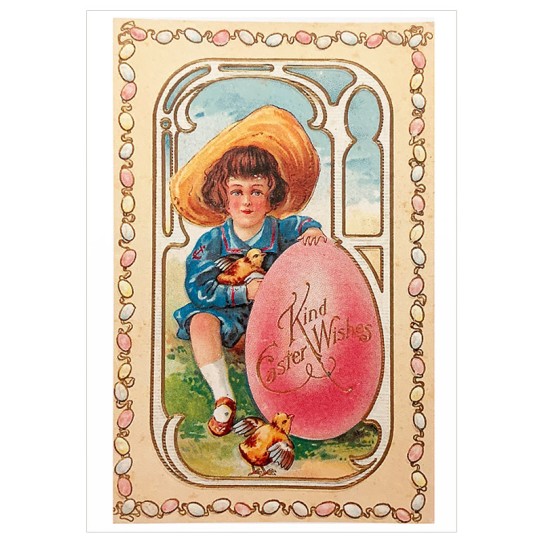 Boy with Egg Easter Postcard ~ Holland