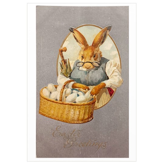 Mrs. Bunny Easter Postcard ~ Holland