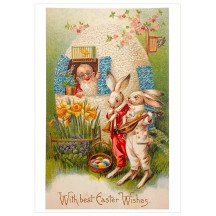 Gnome Egg House Easter Postcard ~ Holland