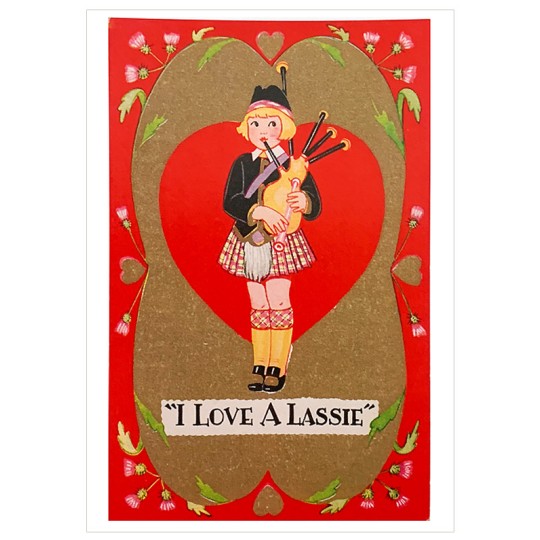 I Love a Lassie Valentine Postcard ~ Holland