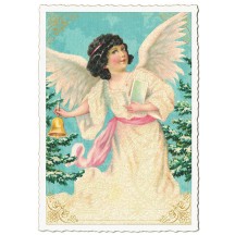Angel with Bell Christmas Postcard ~ Germany