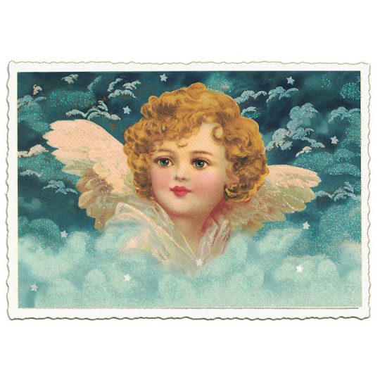 Angelic Cherub Christmas Postcard ~ Germany