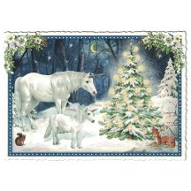 Unicorns Christmas Postcard ~ Germany