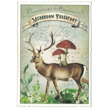 Mushroom Transport Deer with Mushrooms Postcard ~ Germany