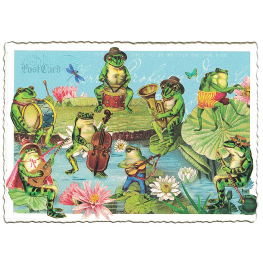 Lilypad Frog Band Postcard ~ Germany