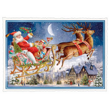 Santa's Sleigh Christmas Postcard ~ Germany