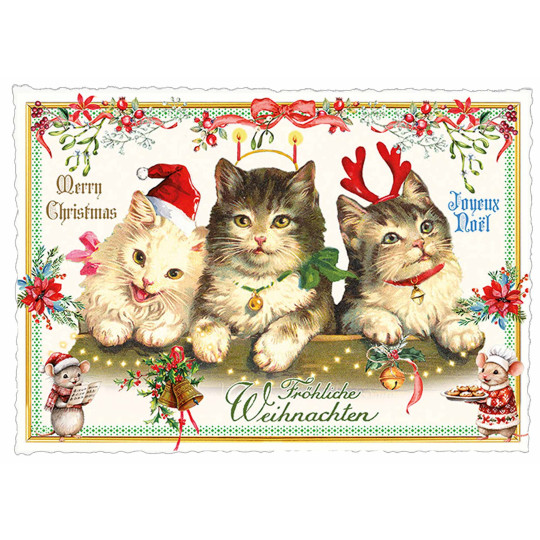 Christmas Cats Postcard ~ Germany