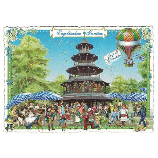 Munich English Garden Postcard ~ Germany