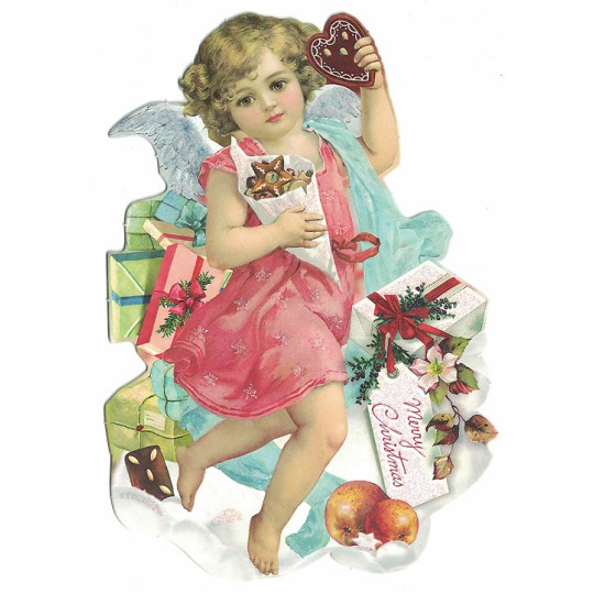 Angel with Cookies Christmas Postcard ~ Germany