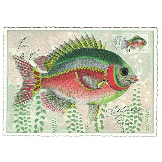 Tropical Fish Glittered Postcard ~ Germany