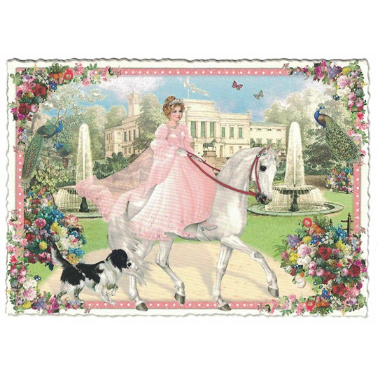 Princess with Flowers Large Postcard ~ Germany