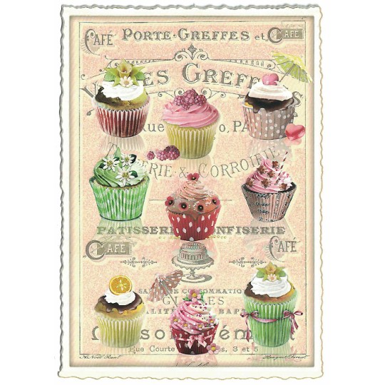 Cupcake Collage Glittered Postcard ~ Germany