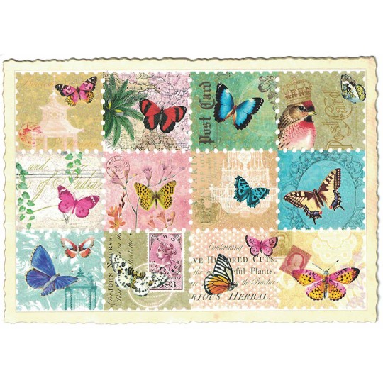 Butterfly Stamps Collage Postcard ~ Germany