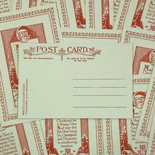 Letterpress Old Fashioned Christmas Wishes Postcard ~ Rossi Italy