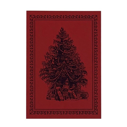 Letterpress Old Fashioned Christmas Tree Postcard ~ Rossi Italy