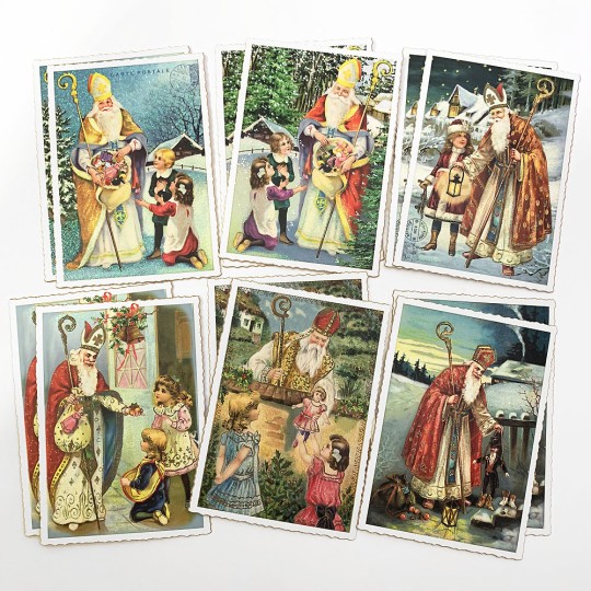 Greetings from St. Nicholas Postcard Set ~ 12 Postcards in a Tin ~ Germany