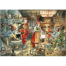 The Kitchen Christmas Postcard Sven Nordqvist ~ Sweden