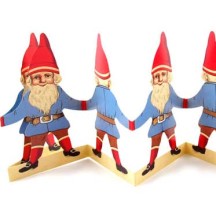 Tomte Gnomes Folding Paper Frieze from Sweden ~ 5-1/8" tall