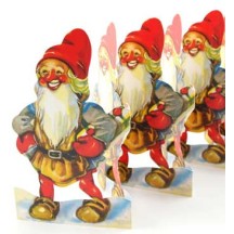 Gnomes with Gifts Folding Paper Frieze from Sweden ~ 5" tall