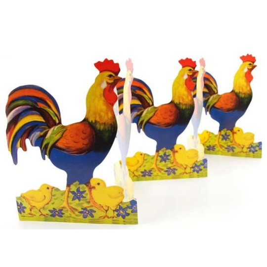 Rooster and Chicks Folding Paper Frieze from Sweden ~ 7" tall