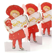 Christmas Girl Folding Paper Frieze from Sweden ~ 5-1/2" tall