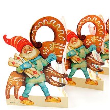 Large Gnome and Reindeer Folding Paper Frieze from Sweden ~ 6" tall