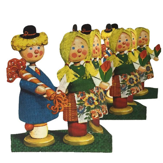 Vintage Peg Children Folding Paper Frieze from Sweden ~ 4-3/4" tall