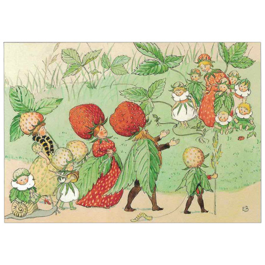 Strawberry Fairy Parade Postcard ~ Sweden