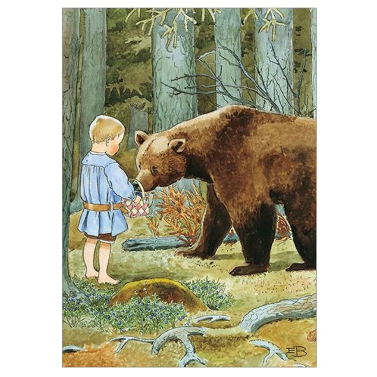 Bear in Forest Postcard ~ Sweden