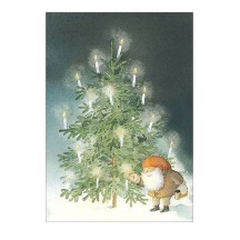 Tomte Christmas Tree Postcard ~ Sweden