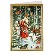 Woodland St Nicholas Advent Calendar Card ~ Germany